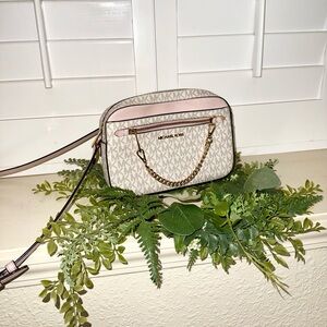 Michael Kors Pink and Cream Crossbody Bag